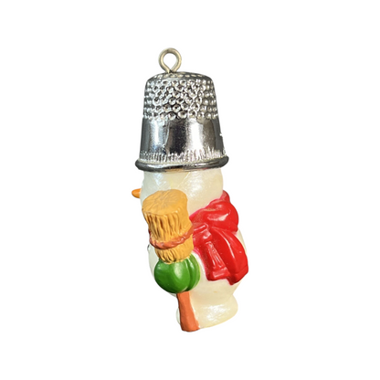 1988 Thimble Snowman Hallmark Ornament (Thimble) QX405-4