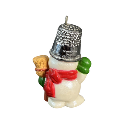 1988 Thimble Snowman Hallmark Ornament (Thimble) QX405-4