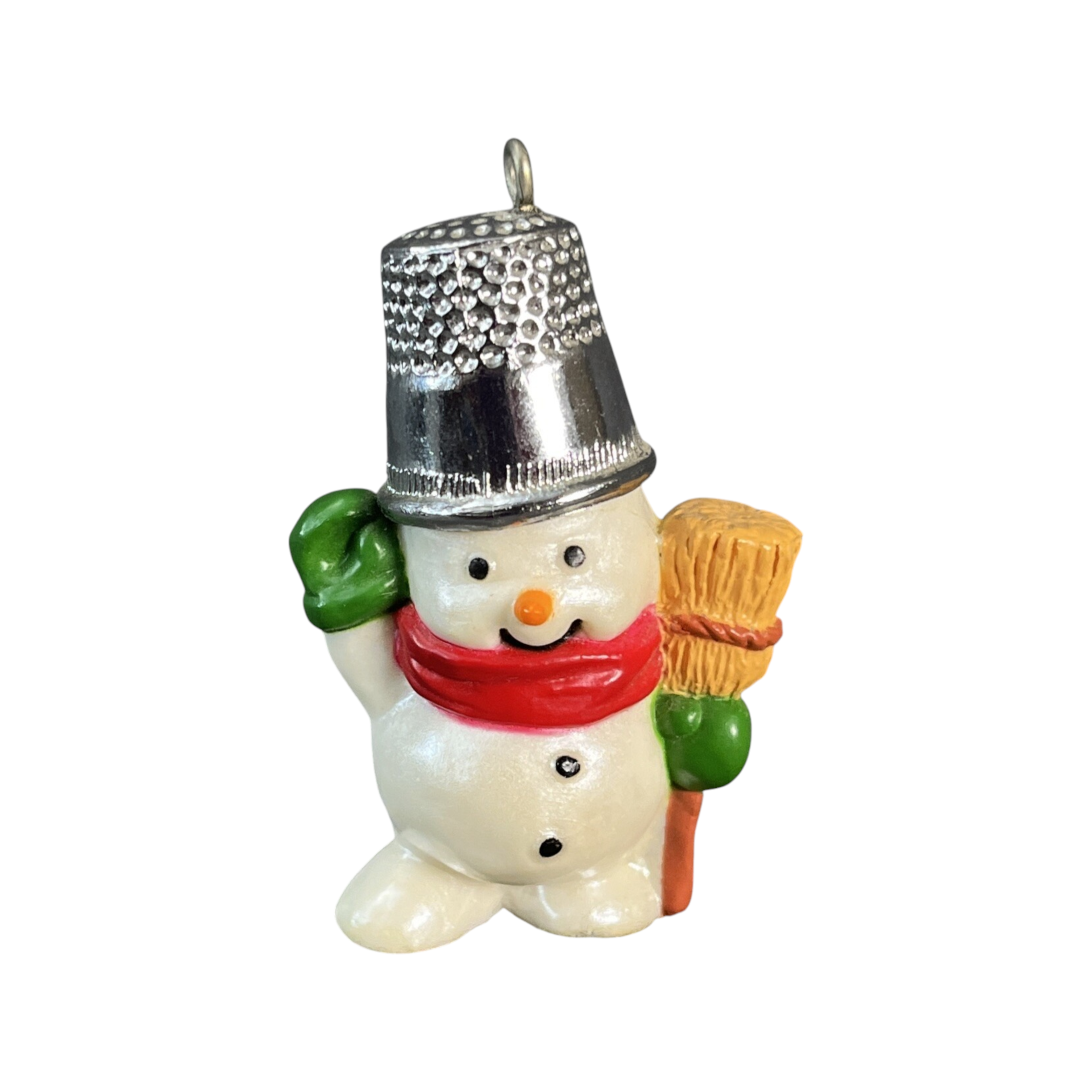 1988 Thimble Snowman Hallmark Ornament (Thimble) QX405-4