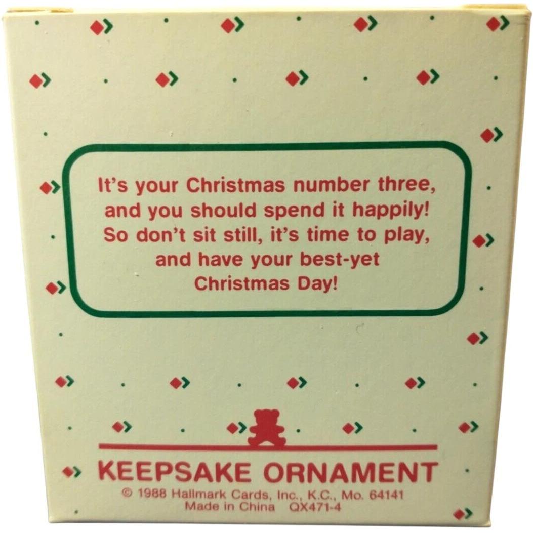 1988 Child's Third Christmas Hallmark Ornament (Child's Age Collection) QX4714