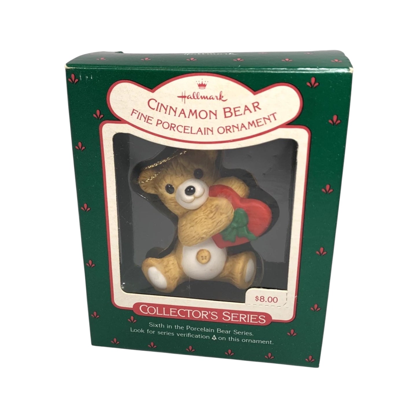1988 Cinnamon Bear with Heart Hallmark Ornament QX4044 Image2