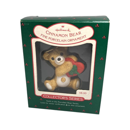1988 Cinnamon Bear with Heart Hallmark Ornament QX4044 Image2