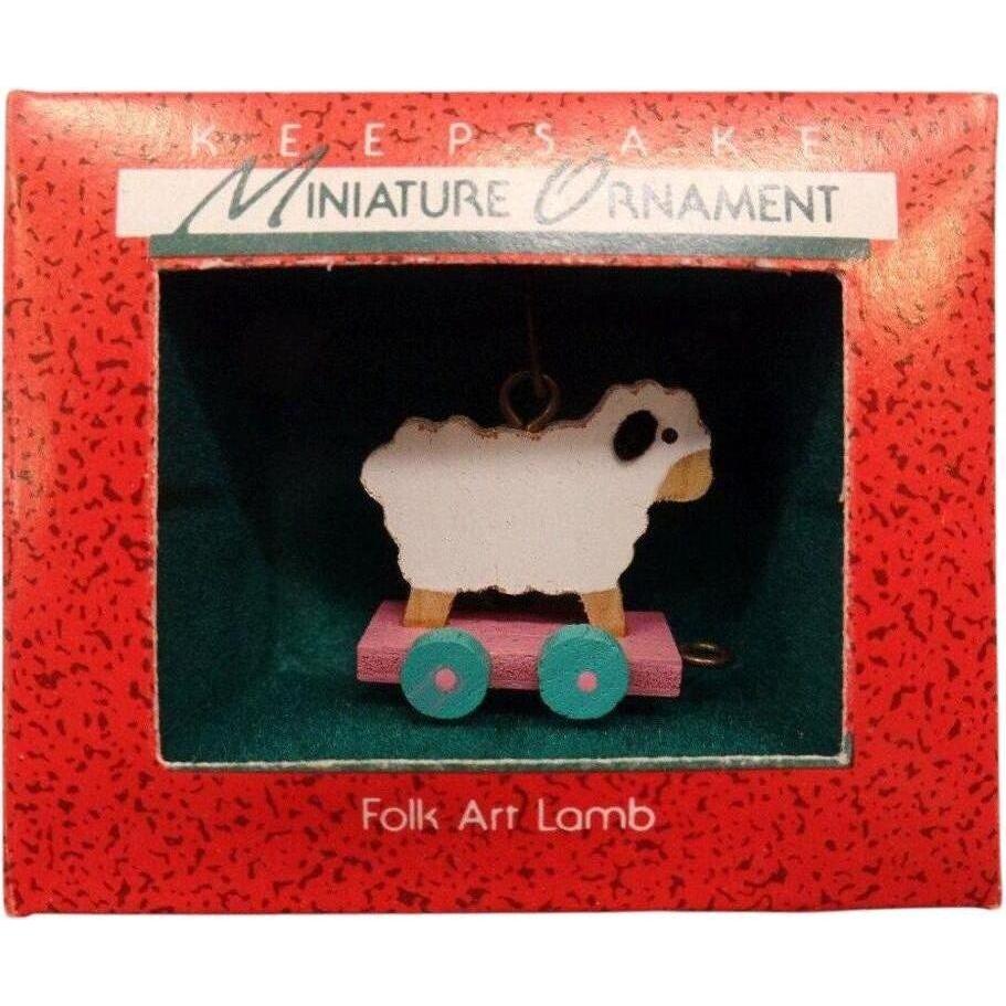 1988 Folk Art Lamb Hallmark Ornament (Animal) QXM5681