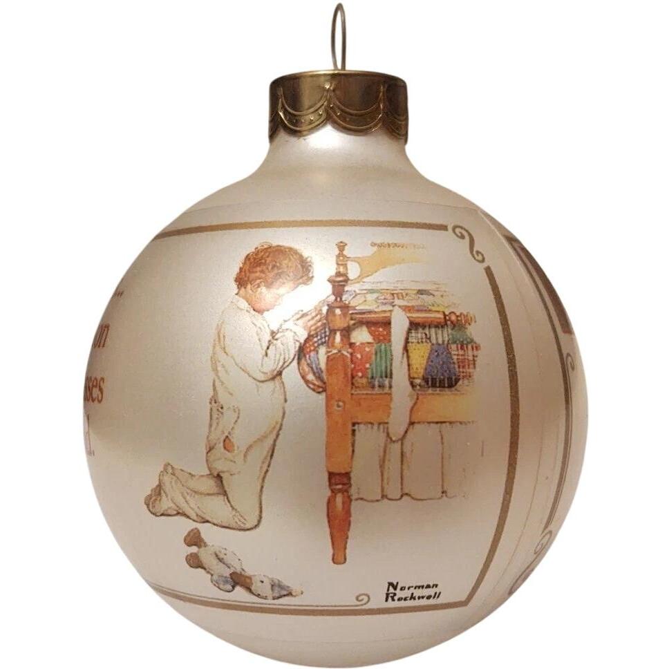 1988 Norman Rockwell Christmas Scenes (Glass Ball)