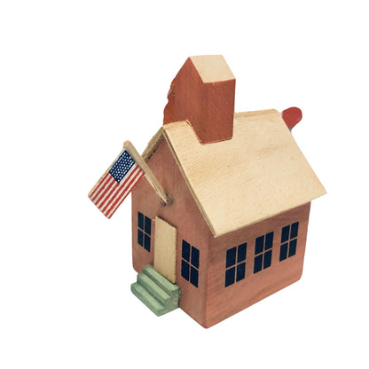 1988 Old-Fashioned Schoolhouse Wooden Ornament (Buildings & Houses)