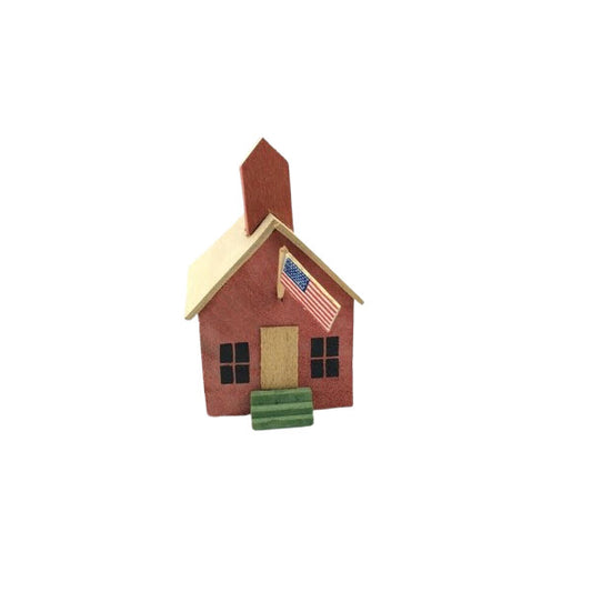 1988 Old-Fashioned Schoolhouse Wooden Ornament (Buildings & Houses)