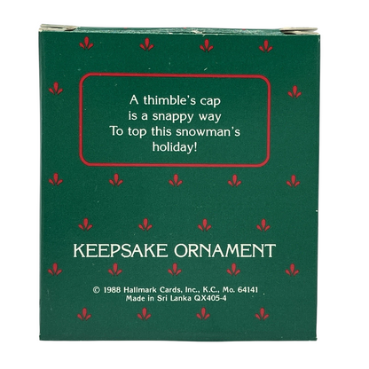 1988 Thimble Snowman Hallmark Ornament (Thimble) QX4054
