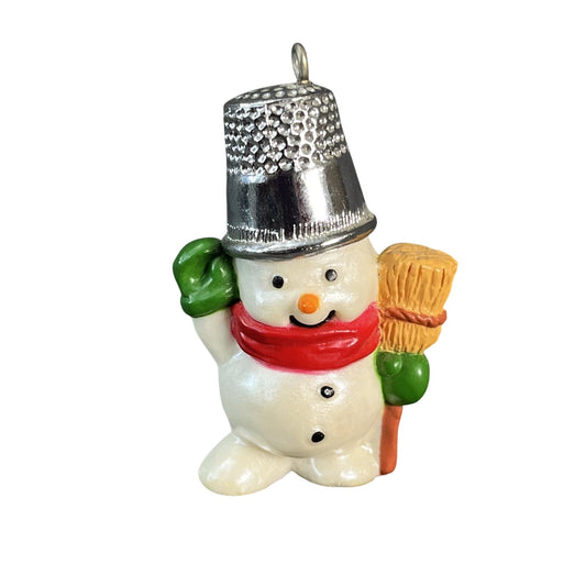 1988 Thimble Snowman Hallmark Ornament (Thimble) QX4054