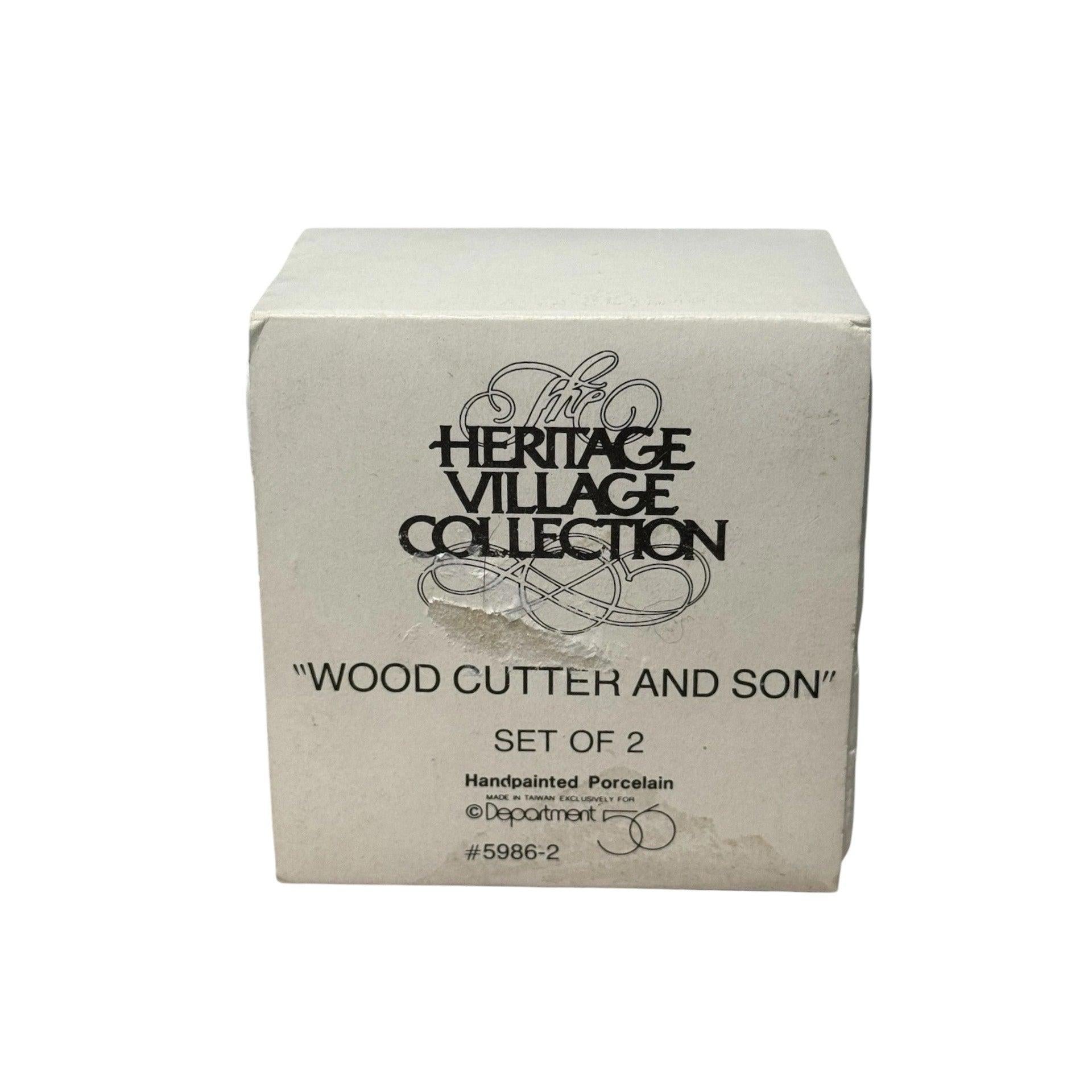 1988 “Wood Cutter and Son” Heritage Village Collection – Set of 2 Department 56 1492414 Image2