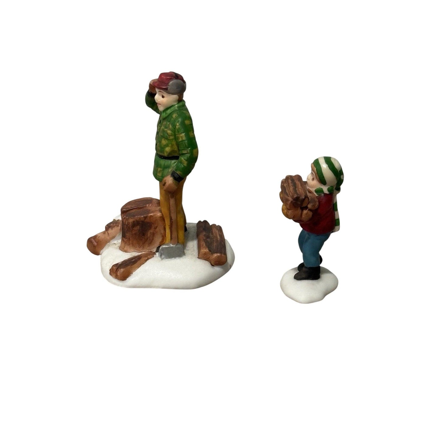1988 “Wood Cutter and Son” Heritage Village Collection – Set of 2 Department 56 1492414 Image4