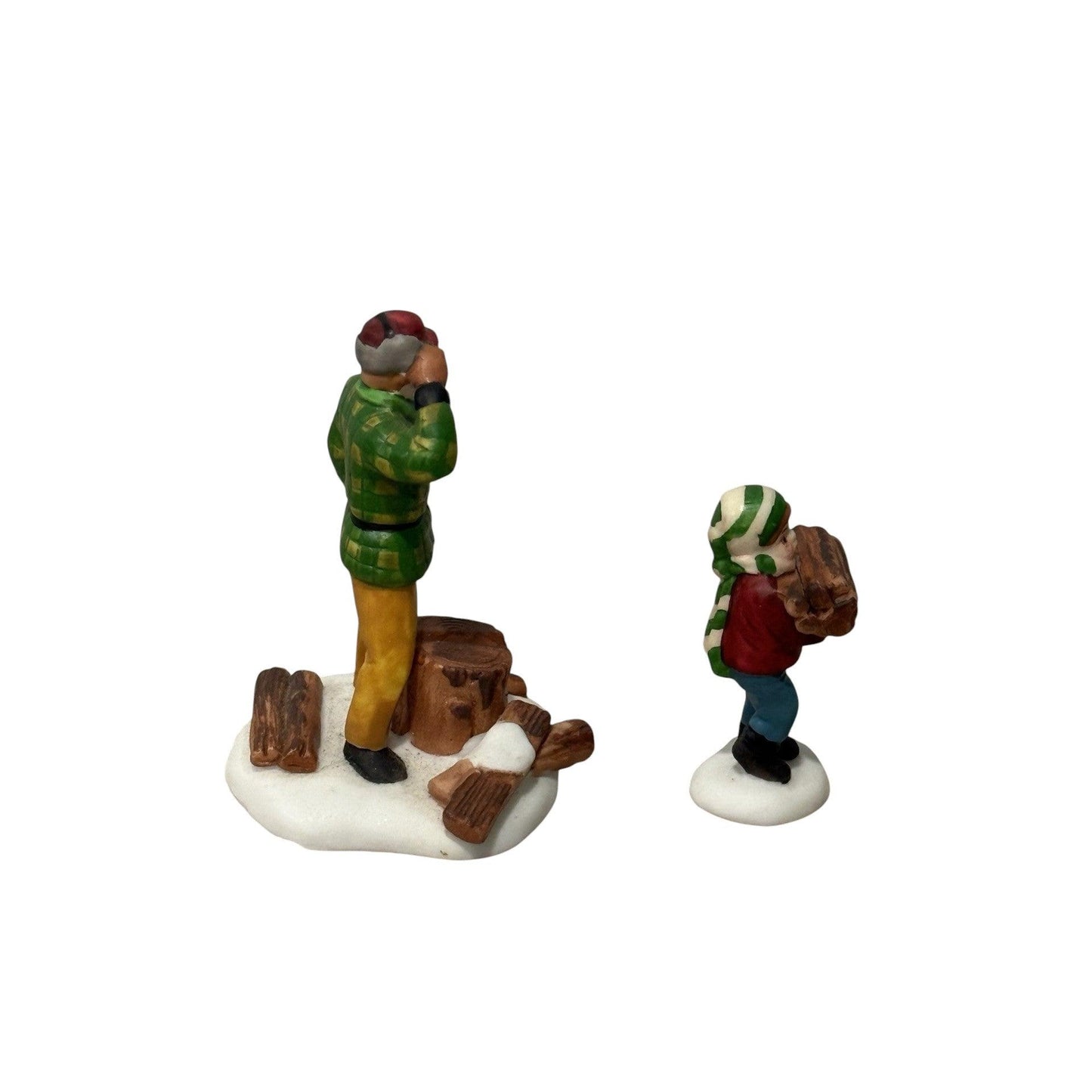 1988 “Wood Cutter and Son” Heritage Village Collection – Set of 2 Department 56 1492414 Image5