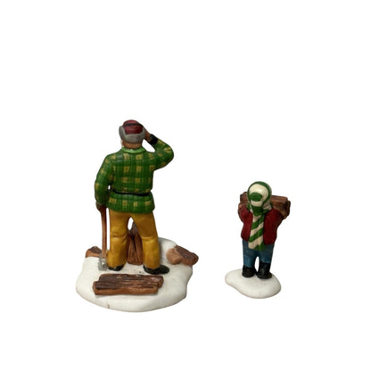 1988 “Wood Cutter and Son” Heritage Village Collection – Set of 2 Department 56 1492414 Image6