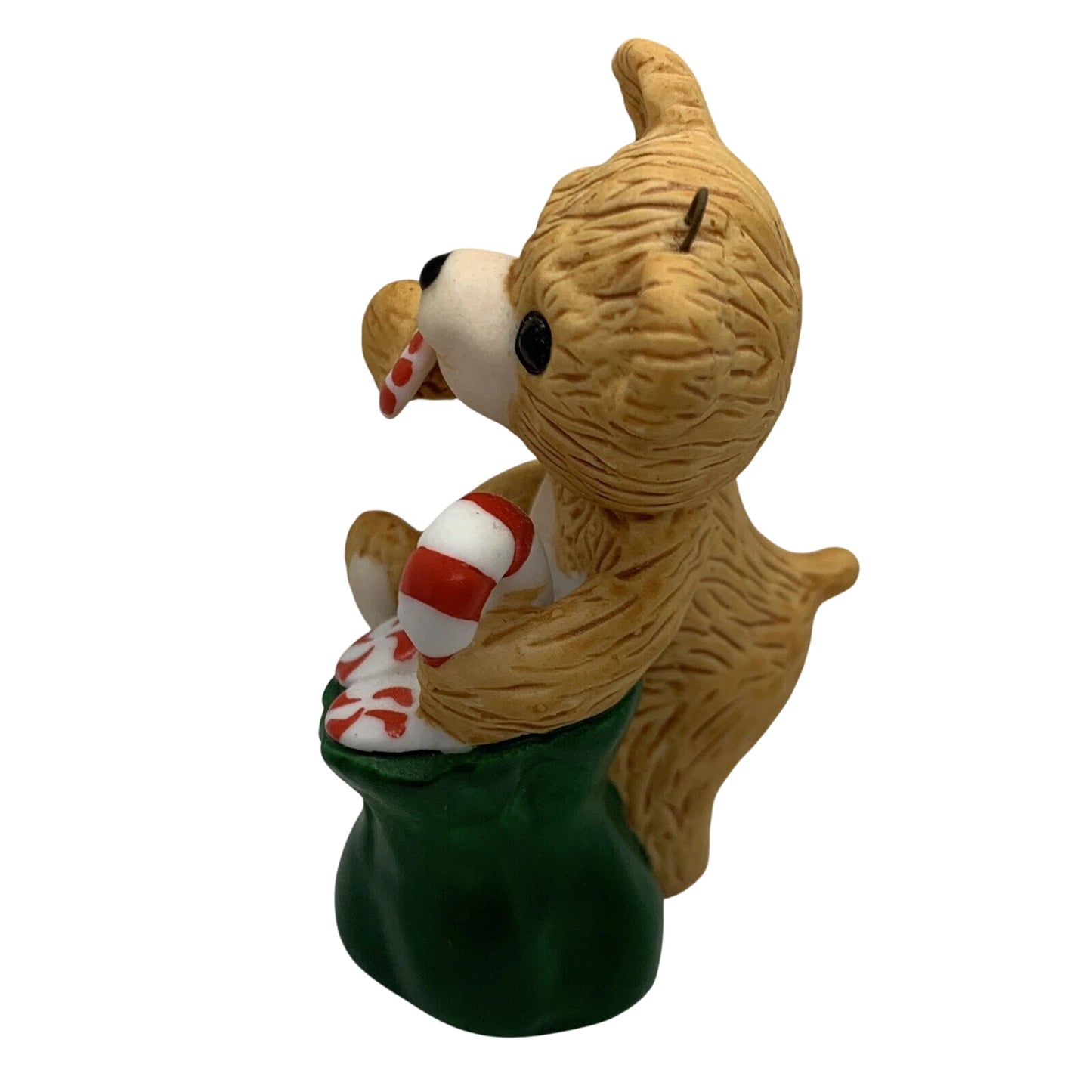 1989 Cinnamon Bear with Candy Hallmark Ornament (Porcelain Bear) QX4615