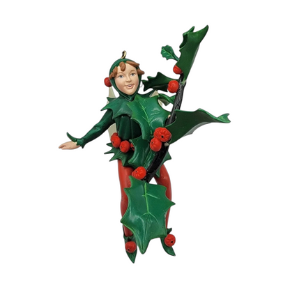 1989 Holly Fairy - First in the "A Festival of Flower Fairies" Series Enesco Ornament (Fairy Angel) 565199