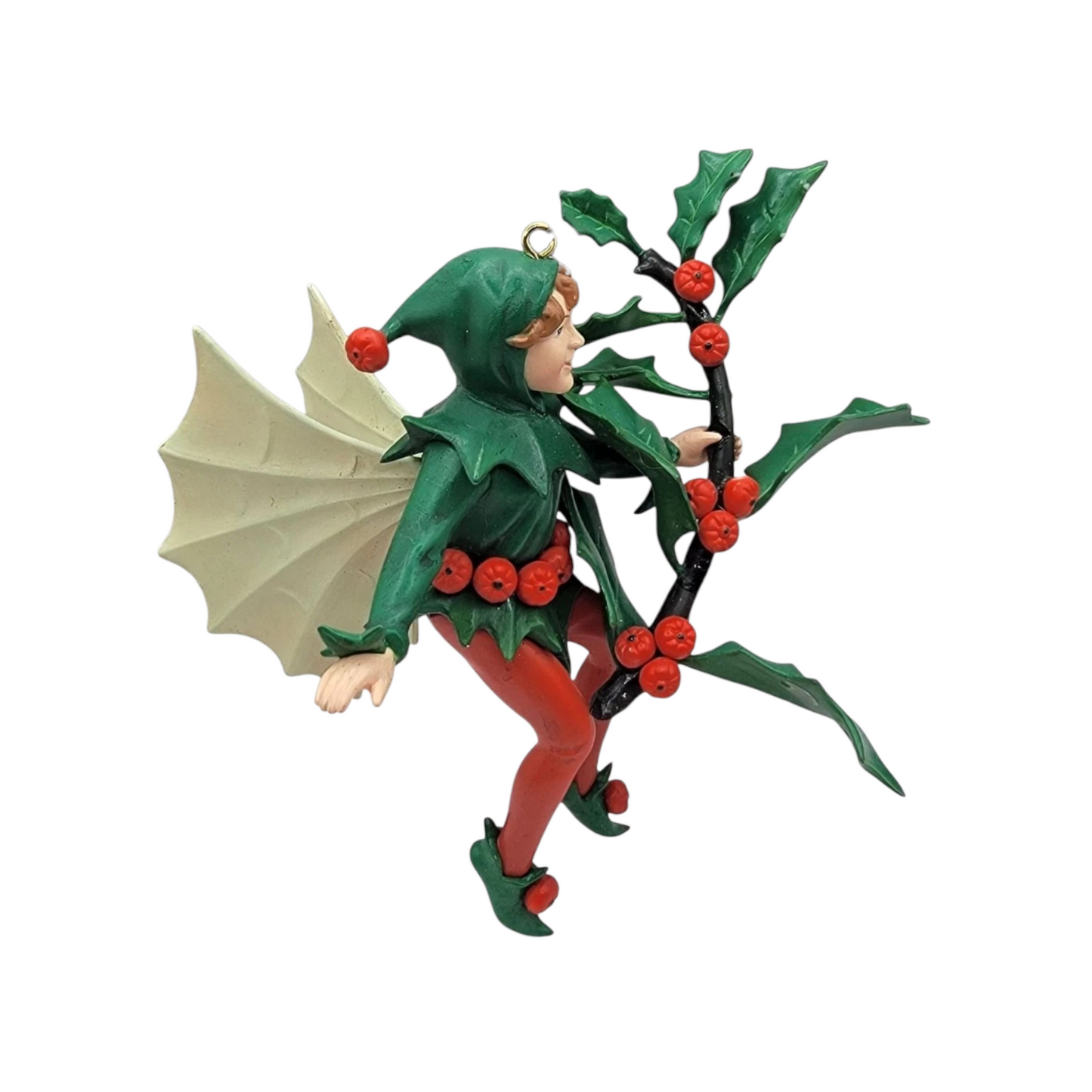 1989 Holly Fairy - First in the "A Festival of Flower Fairies" Series Enesco Ornament (Fairy Angel) 565199