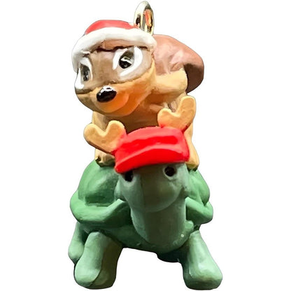 1989 Slow Motion - Turtle and Squarel Hallmark Ornament (Animal) QXM5752
