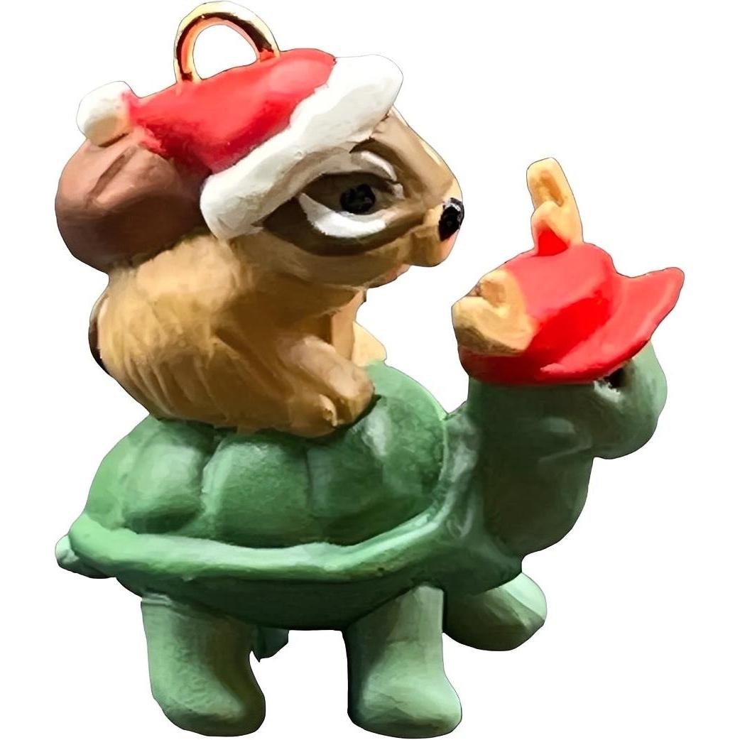 1989 Slow Motion - Turtle and Squarel Hallmark Ornament (Animal) QXM5752