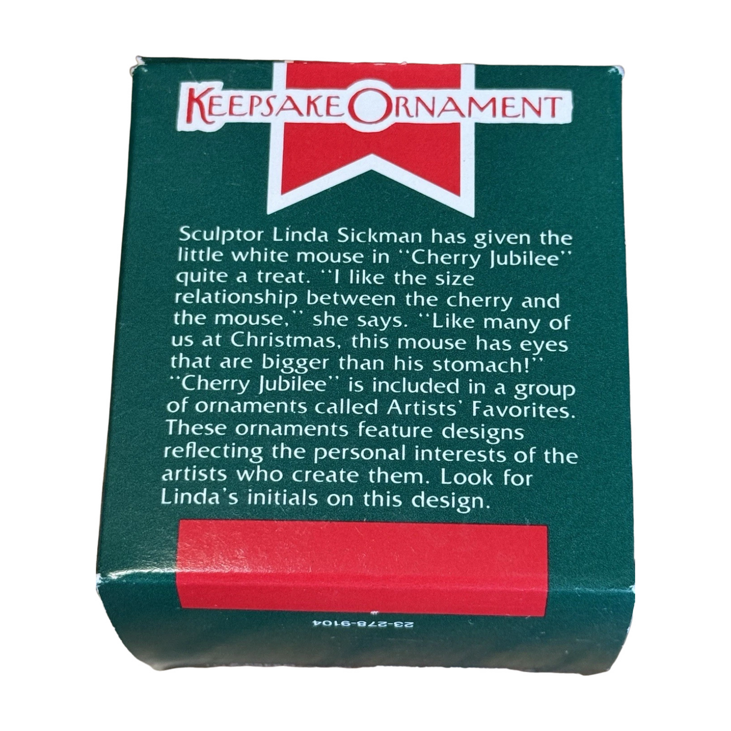 1989 Cherry Jubilee Hallmark Ornament (Mouse) QX4532 Image6