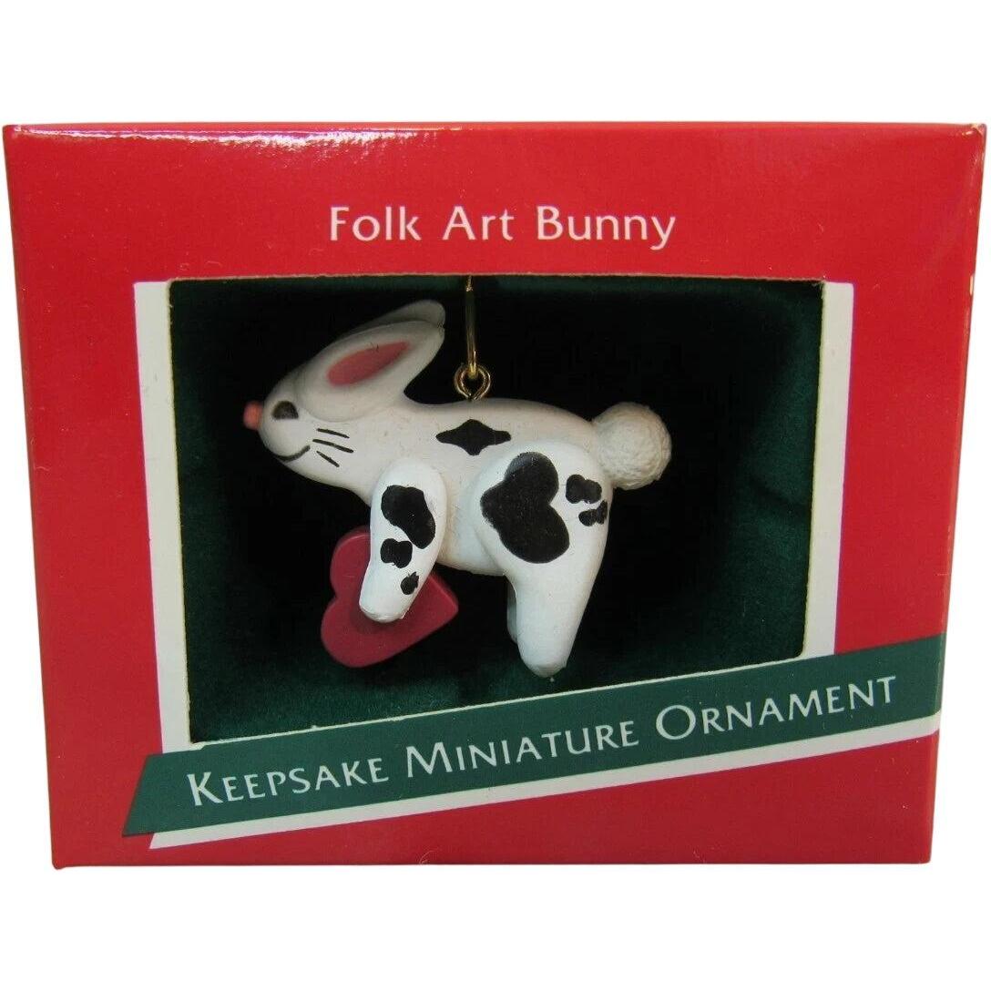 1989 Folk Art Bunny Hallmark Ornament (Rabbit) QXM5692