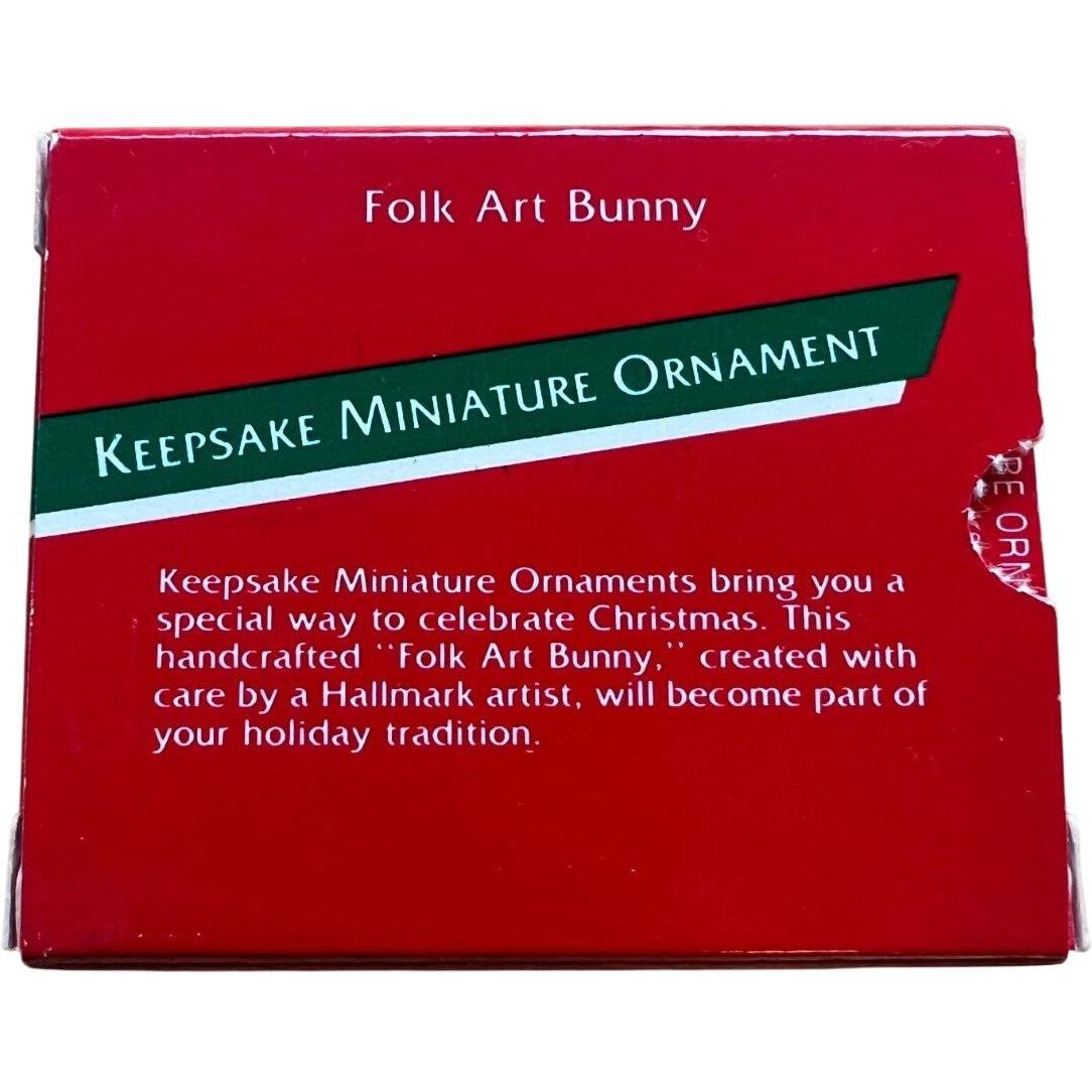 1989 Folk Art Bunny Hallmark Ornament (Rabbit) QXM5692