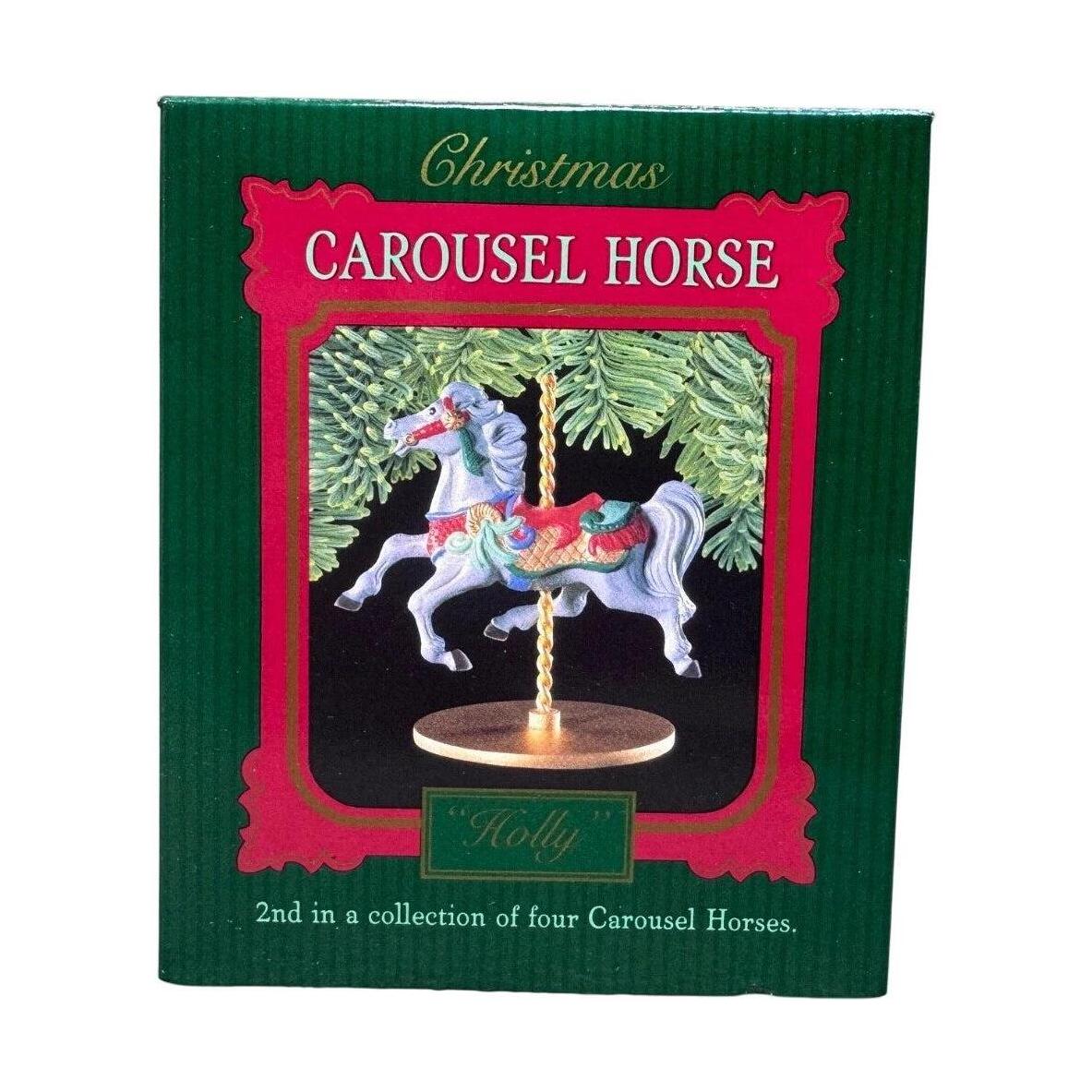 1989 Holly Hallmark Ornament (Christmas Carousel Horse) XPR9722 Image2