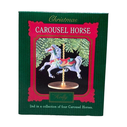 1989 Holly Hallmark Ornament (Christmas Carousel Horse) XPR9722 Image2
