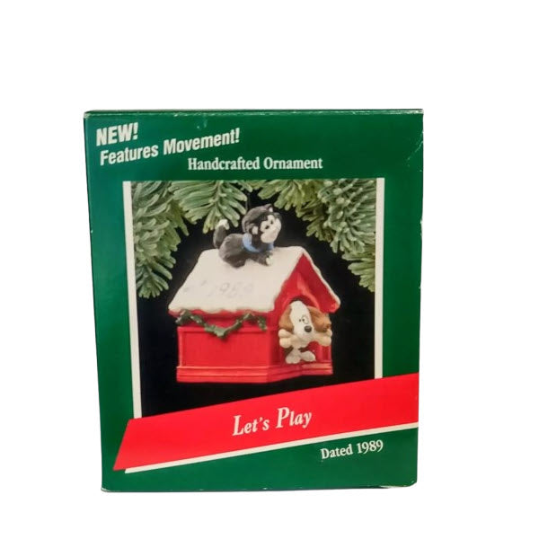 1989 Let's Play - Puppy Kitten Hallmark Ornament (Animal) QX4882