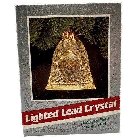 1989 Lighted Lead Crystal - Holiday Bell Hallmark Ornament (Bell) QLX7222