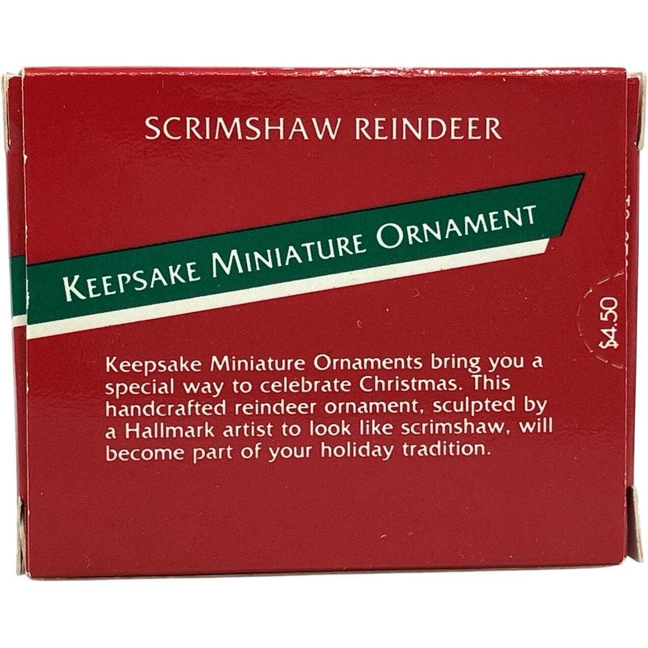 1989 Scrimshaw Reindeer Hallmark Ornament (Reindeer) QXM5685