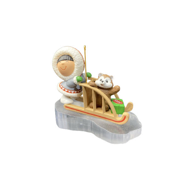 1989 Sled Hallmark Ornament (Frosty Friends) QX4572