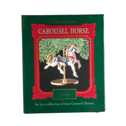 1989 Snow Hallmark Ornament (Christmas Carousel Horse) XPR9719