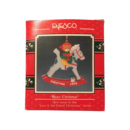 1990 Beary Christmas - First Issue in the Lucy & Me Dated Christmas Series (Rocking Horse)