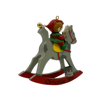 1990 Beary Christmas - First Issue in the Lucy & Me Dated Christmas Series (Rocking Horse)
