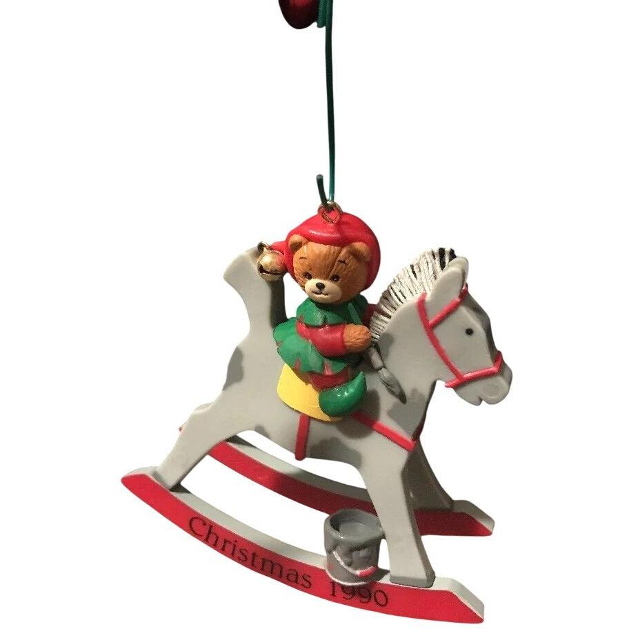 1990 Beary Christmas - First Issue in the Lucy & Me Dated Christmas Series (Rocking Horse)