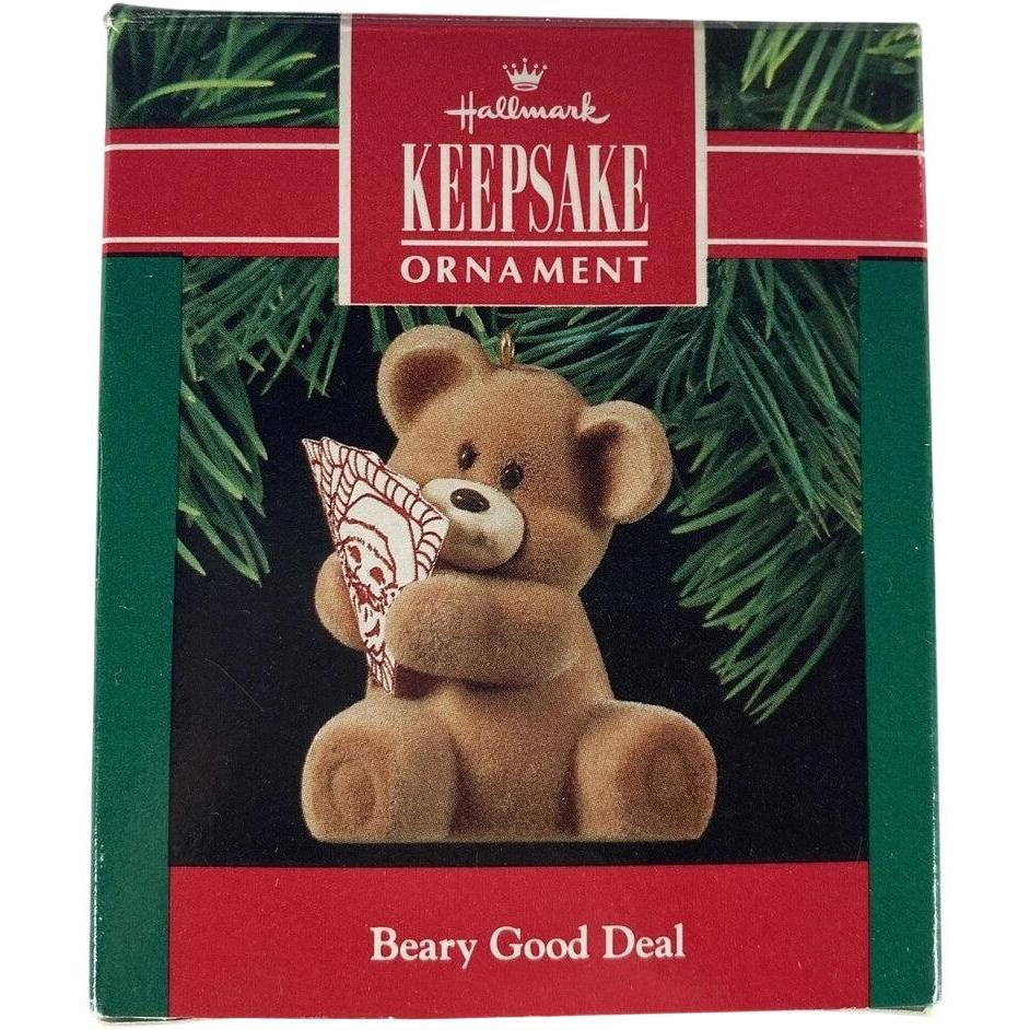 1990 Beary Good Deal Hallmark Ornament (Teddy Bear) QX4733