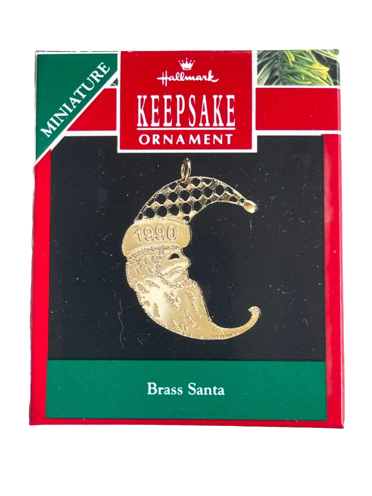 1990 Brass Santa Hallmark Ornament (Moon) QXM5786