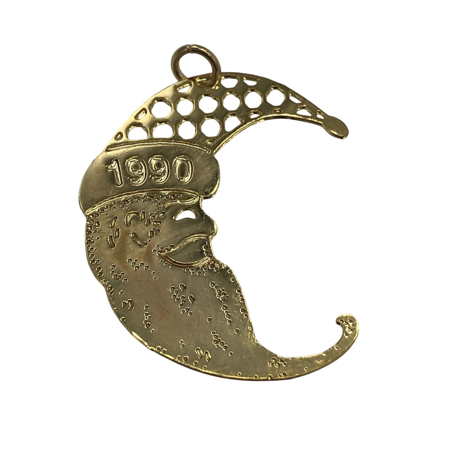 1990 Brass Santa Hallmark Ornament (Moon) QXM5786