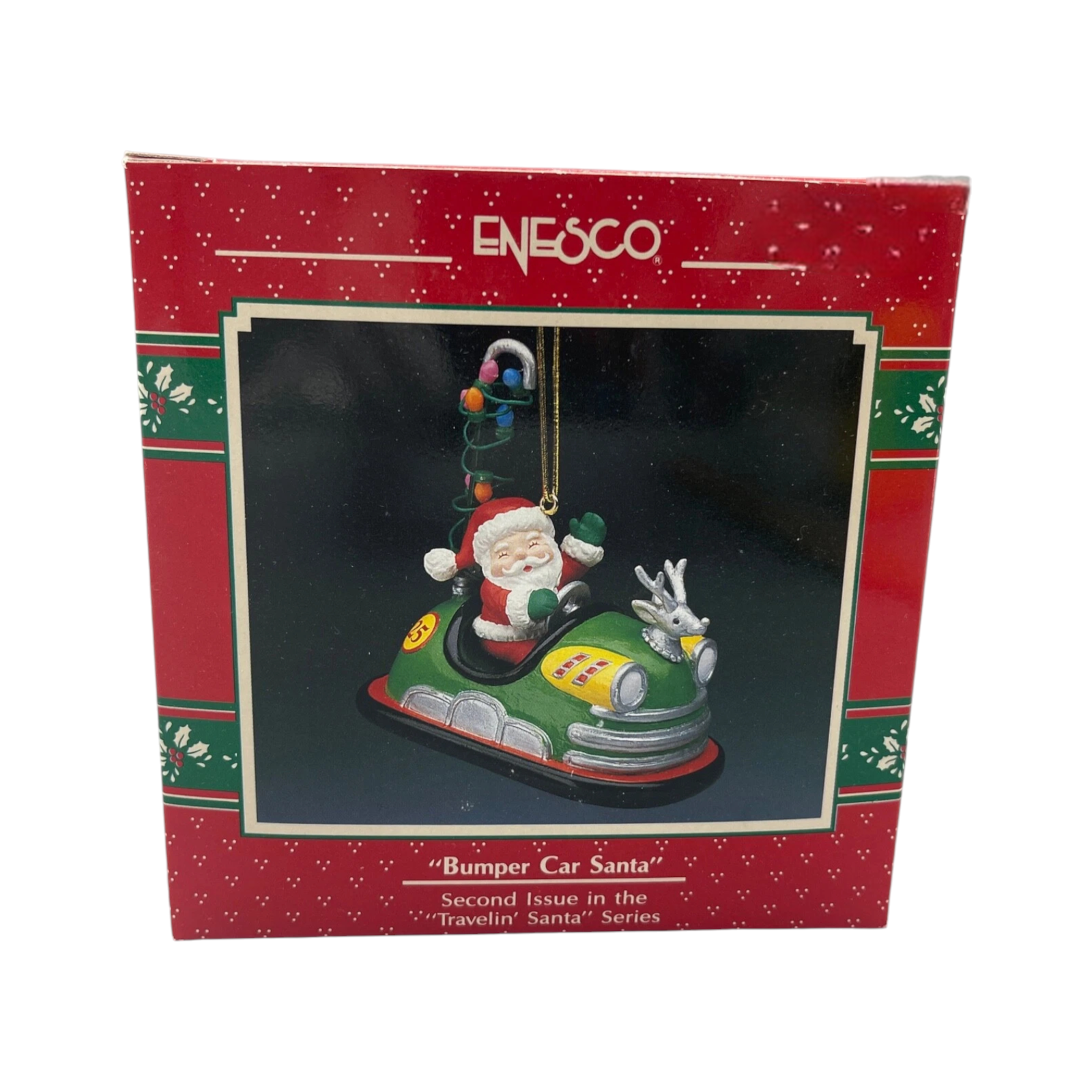 1990 Bumper Car Santa Enesco Ornament (Travelin' Santa) 565083