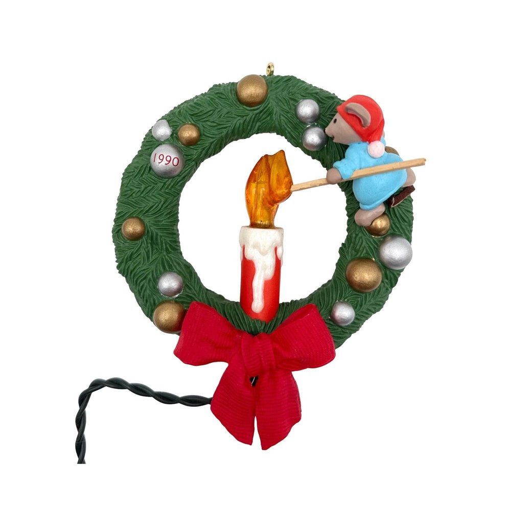 1990 Chris Mouse Wreath Hallmark Ornament (Chris Mouse) QLX7296 ...