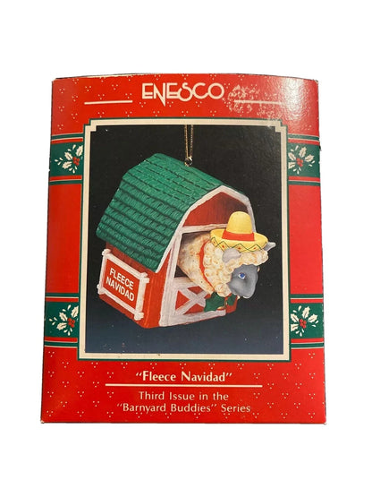 1990 Fleece Navidad Enesco Ornament (Barnyard Buddies) 571903