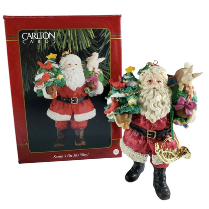 1990 Santa's On His Way! Carlton Cards Ornaments (Santa Claus) ORN-127M