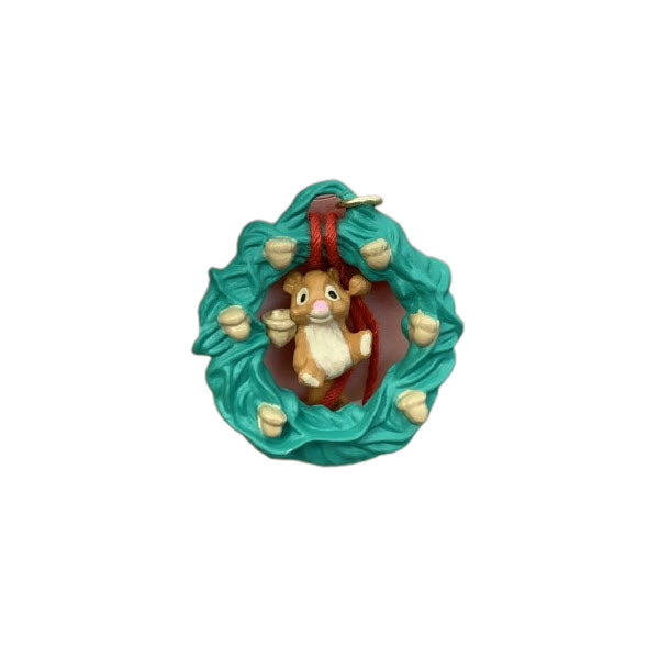 1990 Acorn Wreath Hallmark Ornament (Chipmunk & Squirrel) QXM5686