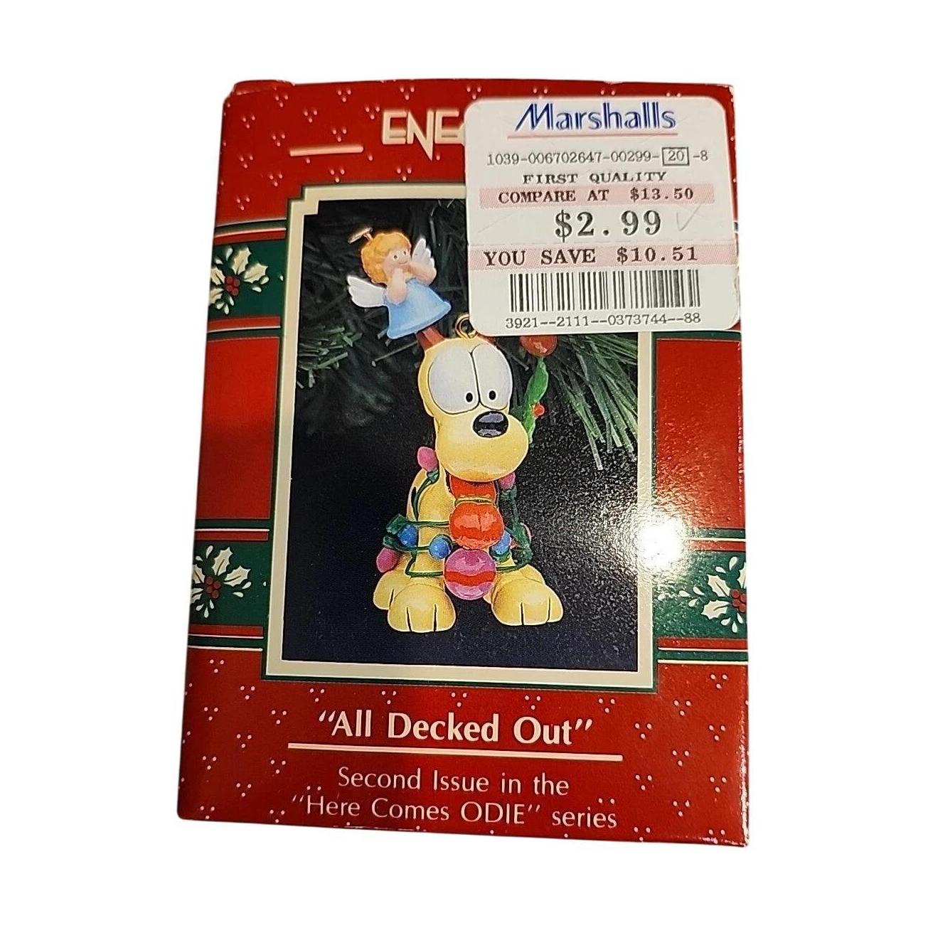 1990 All Decked Out - Here Comes ODIE Enesco Ornament (Garfield) 572659 Image2