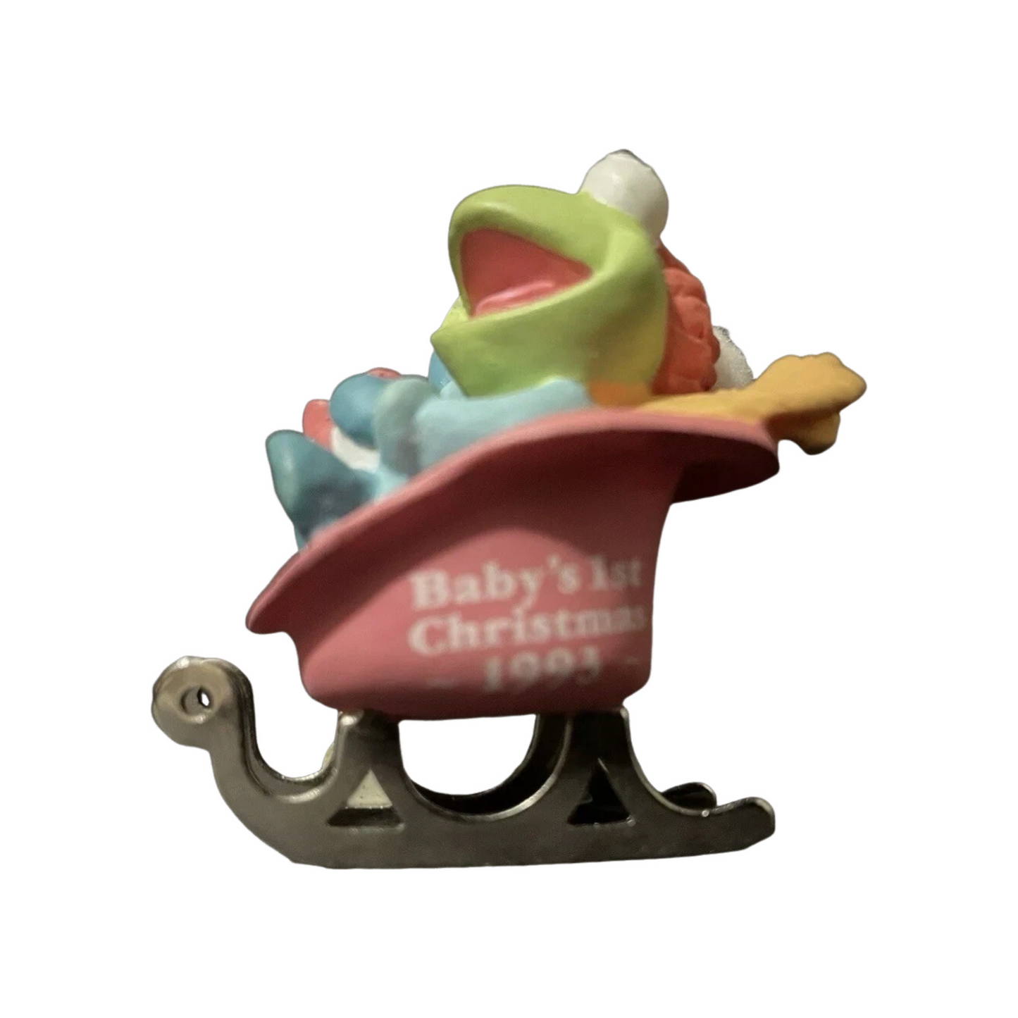 1990 Baby Kermit's Sleighride Carlton Cards Ornaments (Baby Boy's First Christmas) 125968-7 Image4