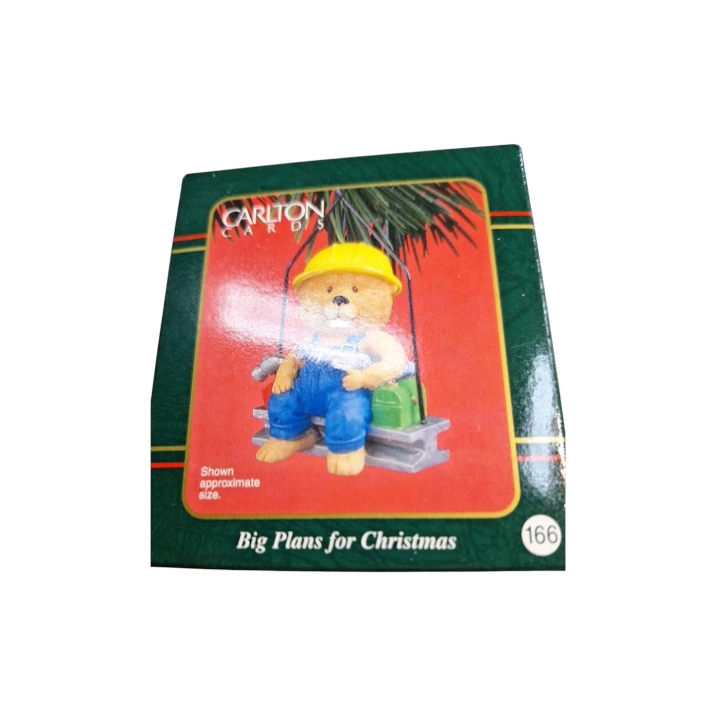 1990 Big Plans for Christmas Carlton Cards Ornaments (Teddy Bear) CXOR-187C Image1