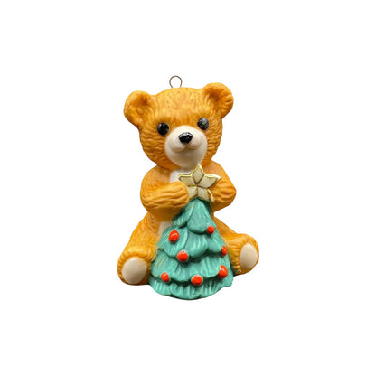 1990 Cinnamon Bear with Christmas Tree (Porcelain Bear)