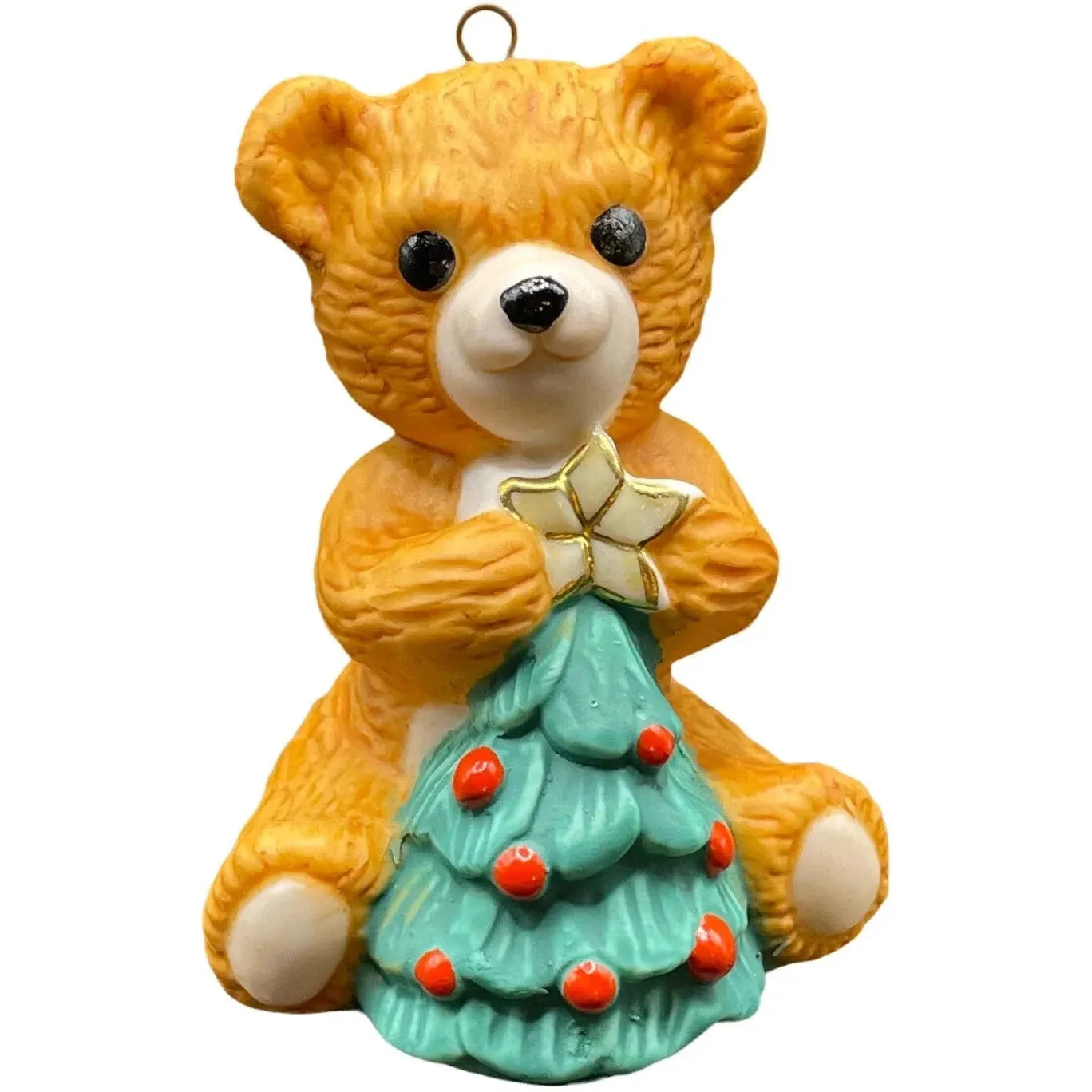 1990 Cinnamon Bear with Christmas Tree (Porcelain Bear)