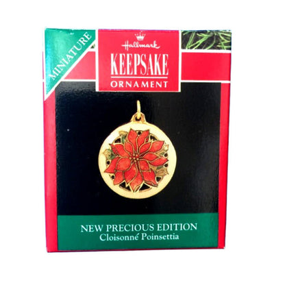 1990 Cloisonne Poinsettia Hallmark Ornament (Precious Editions) QXM5533