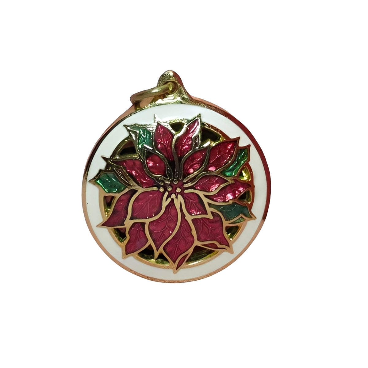 1990 Cloisonne Poinsettia Hallmark Ornament (Precious Editions) QXM5533