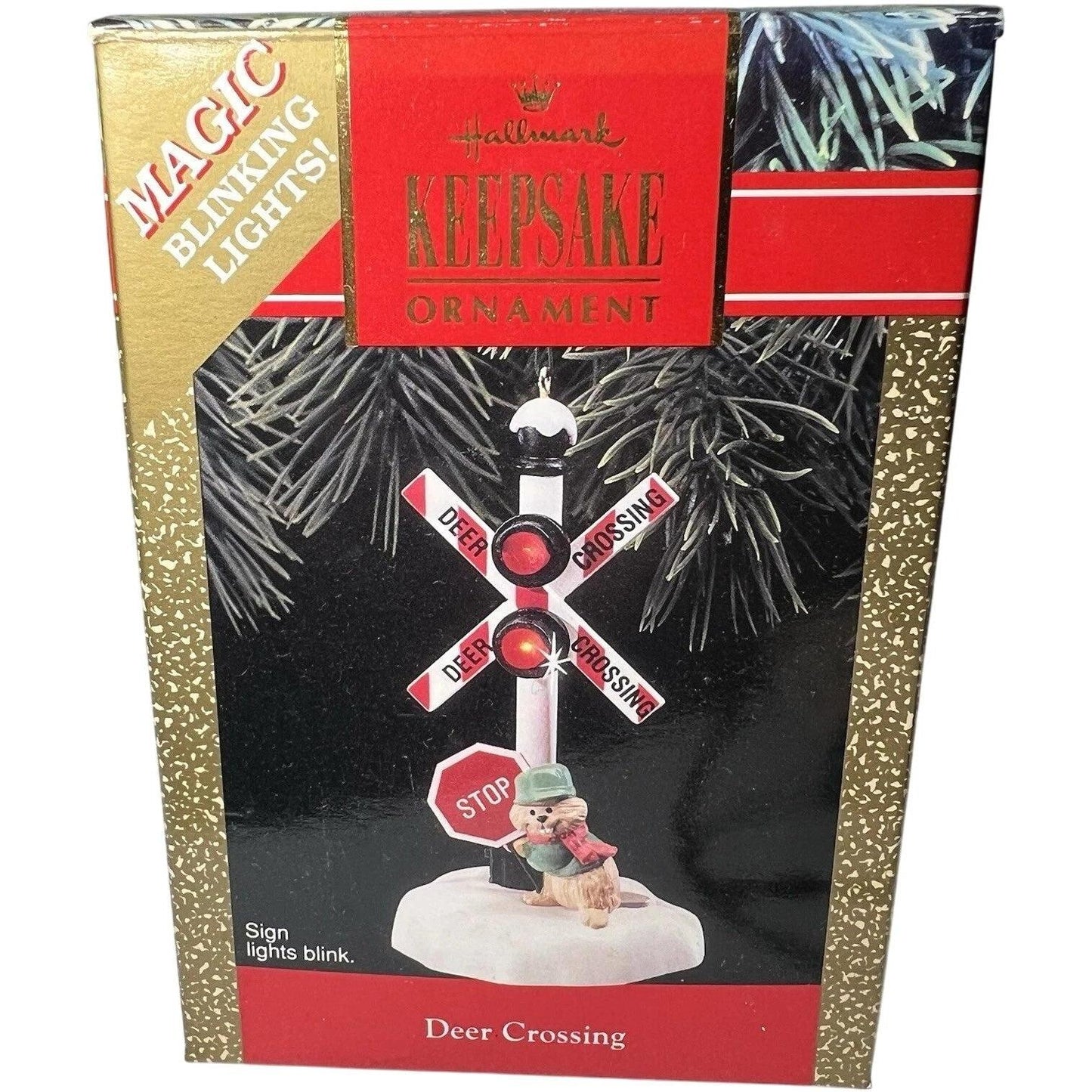 1990 Deer Crossing Hallmark Ornament (Animal) QLX7213